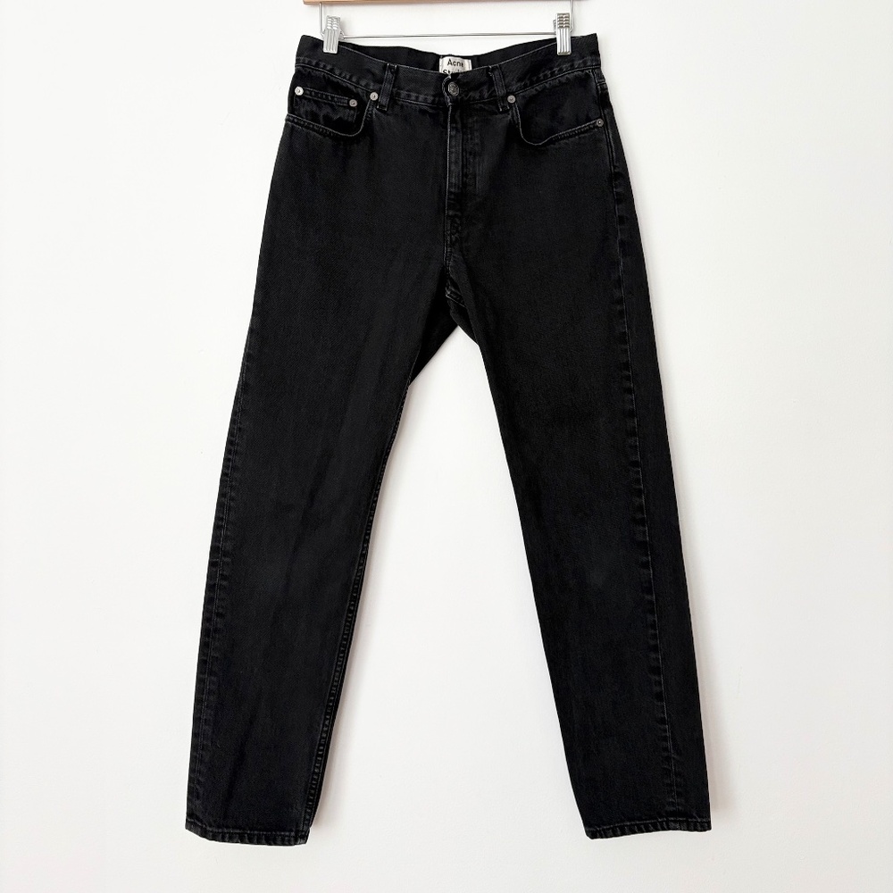 Acne Black High-Rise Straight Jeans